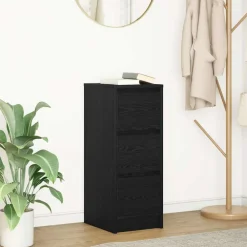 vidaXL Aparador de madera de 29,5x34x76 cm Roble negro Outlet