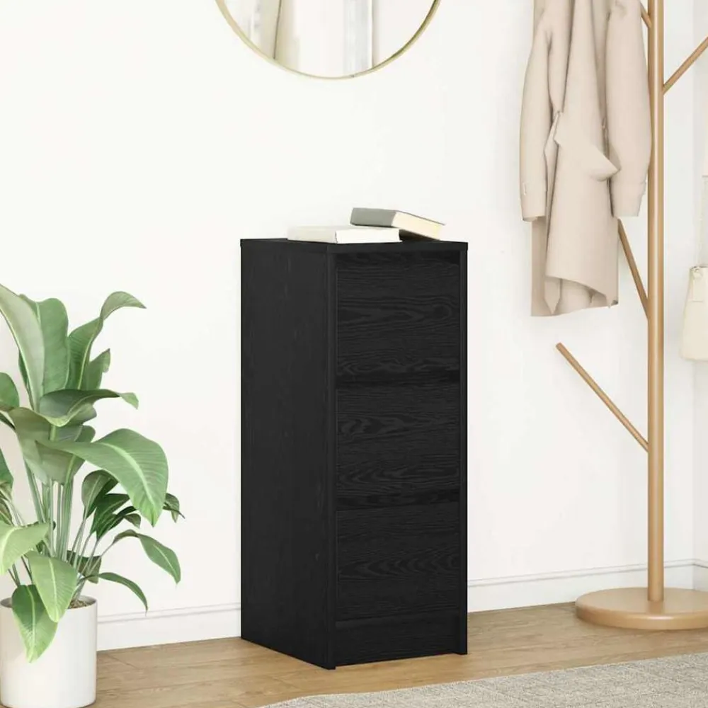 vidaXL Aparador de madera de 29,5x34x76 cm Roble negro Outlet