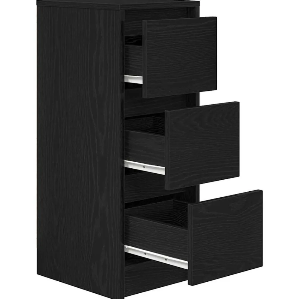 vidaXL Aparador de madera de 29,5x34x76 cm Roble negro Outlet