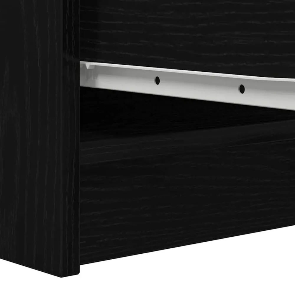 vidaXL Aparador de madera de 29,5x34x76 cm Roble negro Outlet
