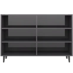 vidaXL Aparador de madera contrachapada 103,5x35x70 cm gris brillante Discount