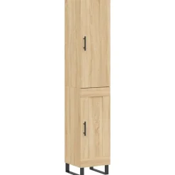 vidaXL Aparador de madera contrachapada 34,5x34x180 cm Roble Sonoma New