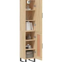 vidaXL Aparador de madera contrachapada 34,5x34x180 cm Roble Sonoma New