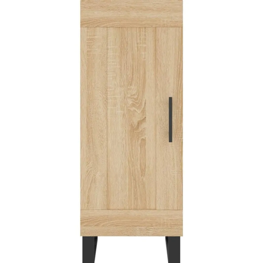 vidaXL Aparador de madera contrachapada 34,5x34x180 cm Roble Sonoma New