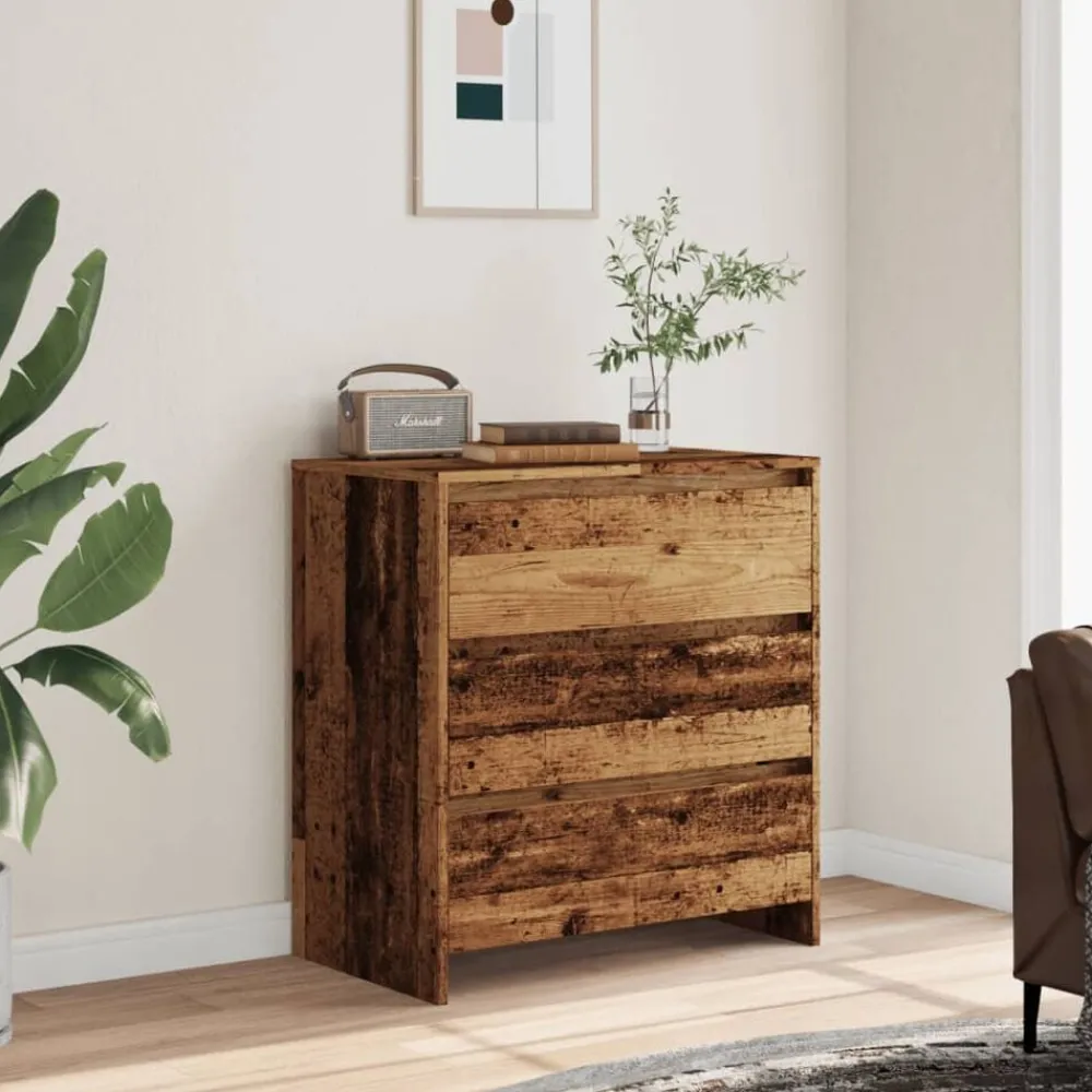 vidaXL Armarios Y Almacenamiento-Aparador de madera de ingeniería envejecida 70x41x75 cm