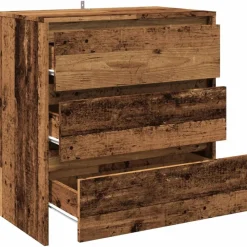 vidaXL Armarios Y Almacenamiento-Aparador de madera de ingeniería envejecida 70x41x75 cm