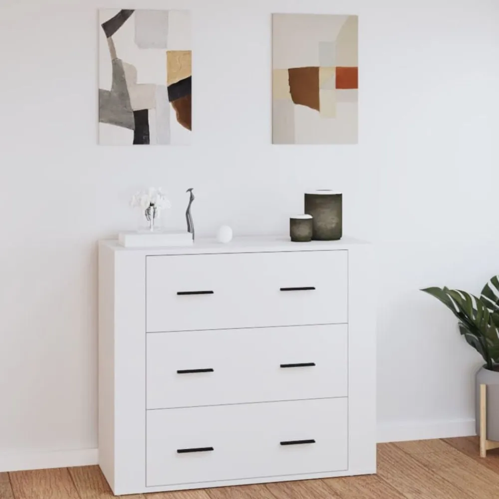 vidaXL Aparador de madera contrachapada 80x33x70 cm Blanco Best