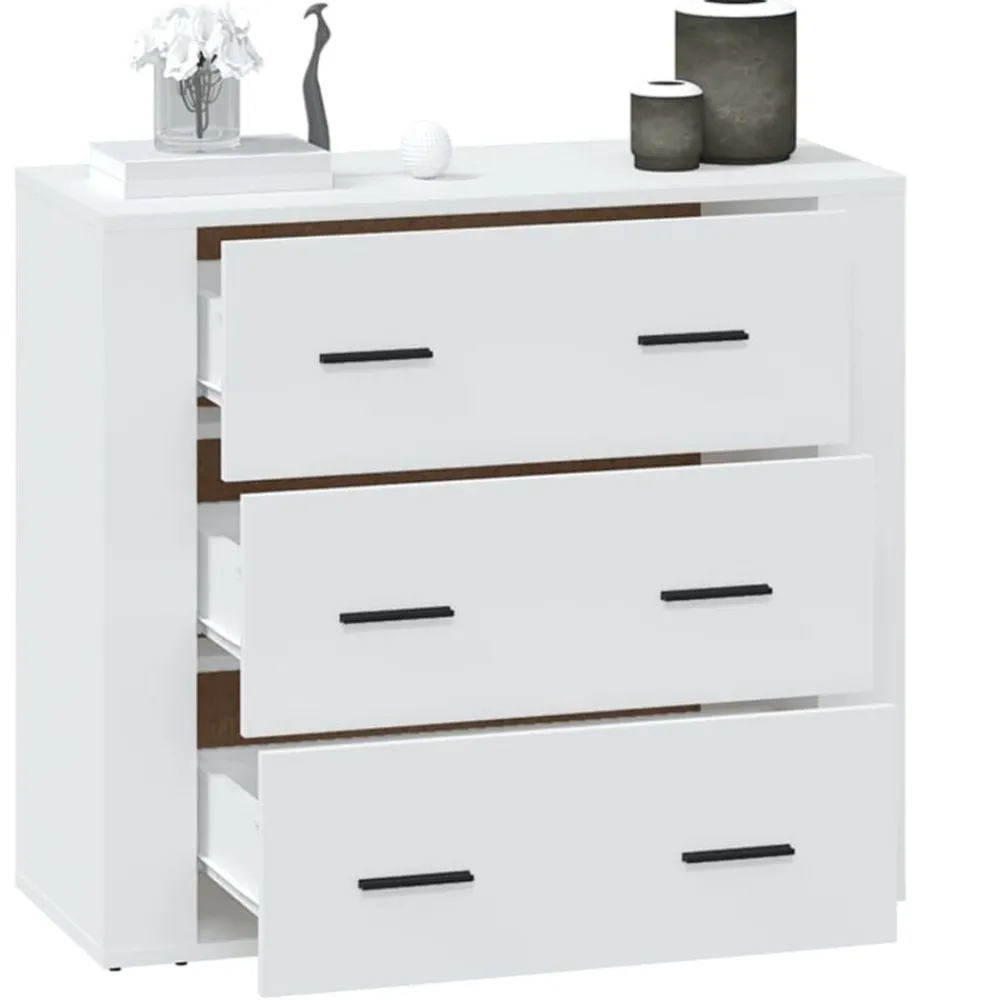 vidaXL Aparador de madera contrachapada 80x33x70 cm Blanco Best