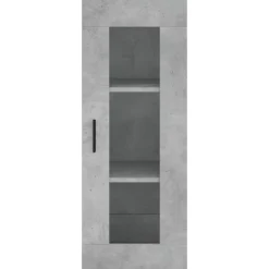 vidaXL Armarios Y Almacenamiento-Aparador de madera contrachapada gris hormigón 34,5x34x180 cm