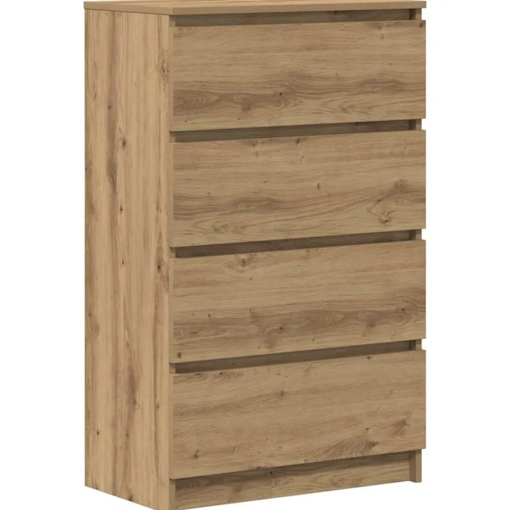 vidaXL Armarios Y Almacenamiento-Aparador de madera de ingeniería roble artisan 60x35x98,5 cm