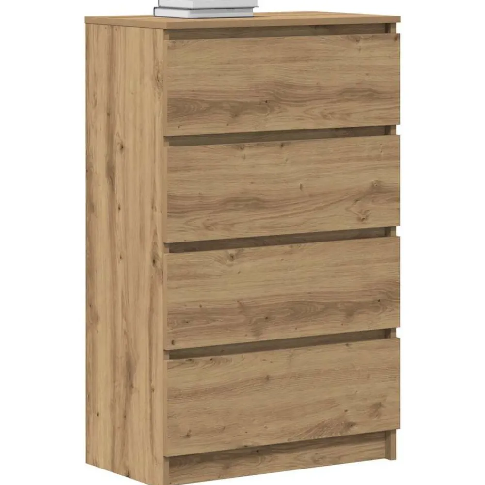 vidaXL Armarios Y Almacenamiento-Aparador de madera de ingeniería roble artisan 60x35x98,5 cm