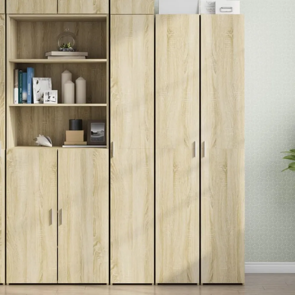 vidaXL Aparador de madera de ingeniería 30x42,5x185 cm Roble Sonoma Online