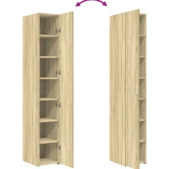 vidaXL Aparador de madera de ingeniería 30x42,5x185 cm Roble Sonoma Online