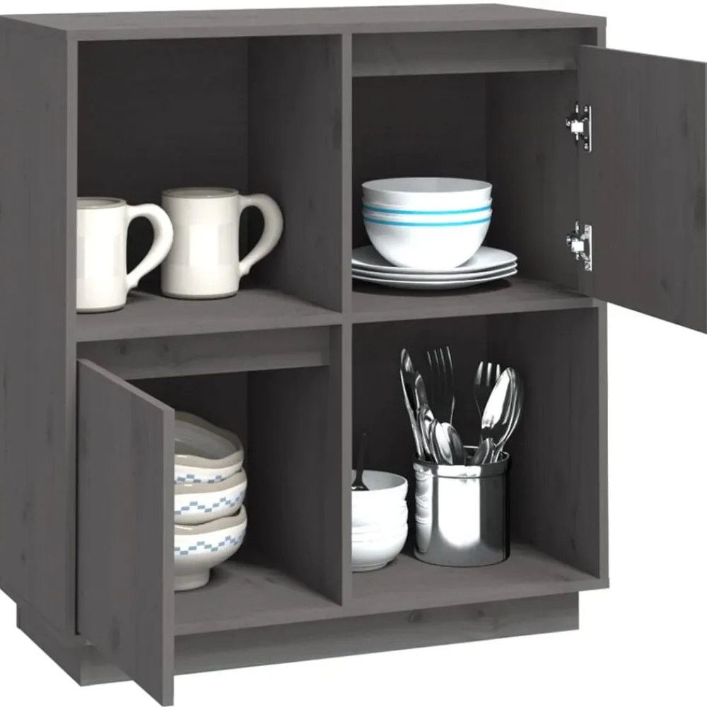 vidaXL Armarios Y Almacenamiento-Aparador de madera maciza de pino 74x35x80 cm