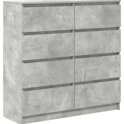 vidaXL Armarios Y Almacenamiento-Aparador de madera de ingeniería gris hormigón 100x35x99 cm