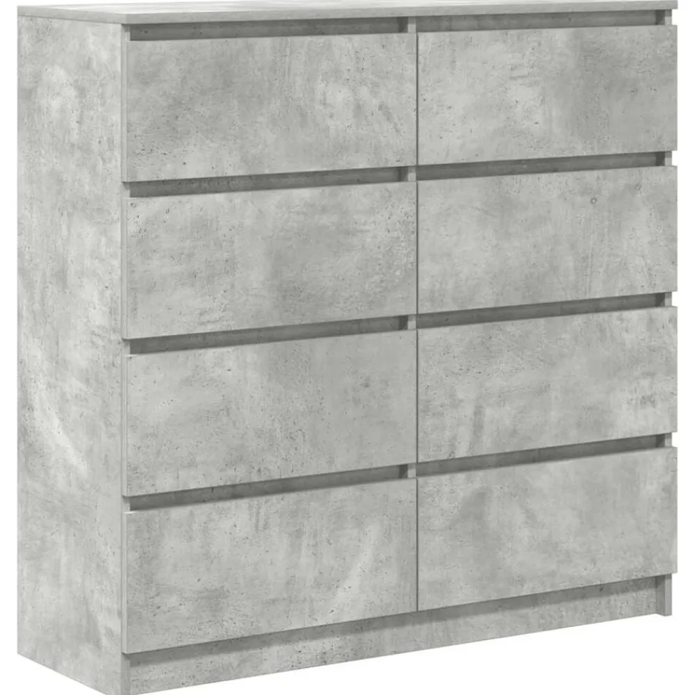 vidaXL Armarios Y Almacenamiento-Aparador de madera de ingeniería gris hormigón 100x35x99 cm