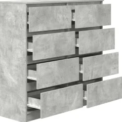 vidaXL Armarios Y Almacenamiento-Aparador de madera de ingeniería gris hormigón 100x35x99 cm