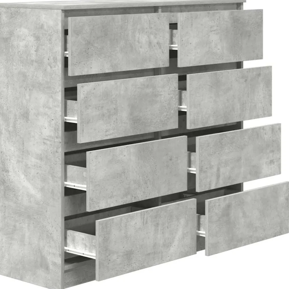 vidaXL Armarios Y Almacenamiento-Aparador de madera de ingeniería gris hormigón 100x35x99 cm