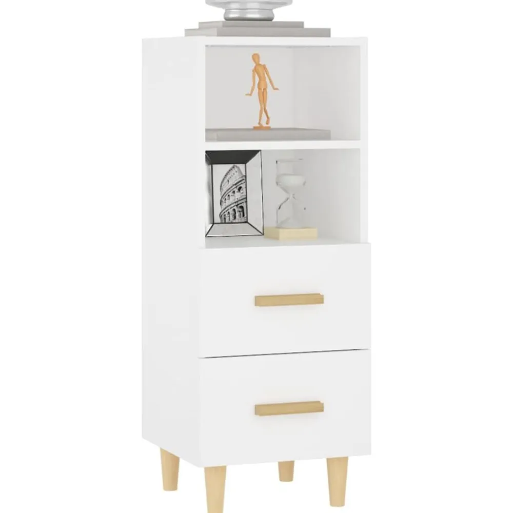 vidaXL Aparador de madera contrachapada 34,5x34x90 cm Blanco New