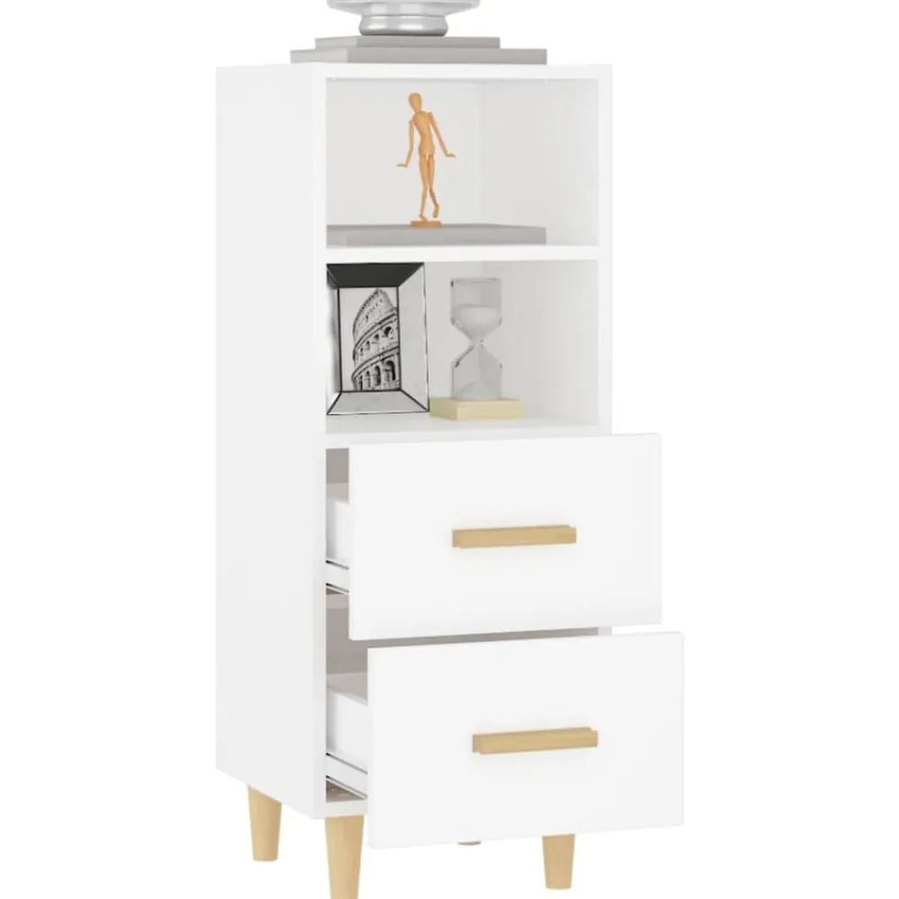 vidaXL Aparador de madera contrachapada 34,5x34x90 cm Blanco New