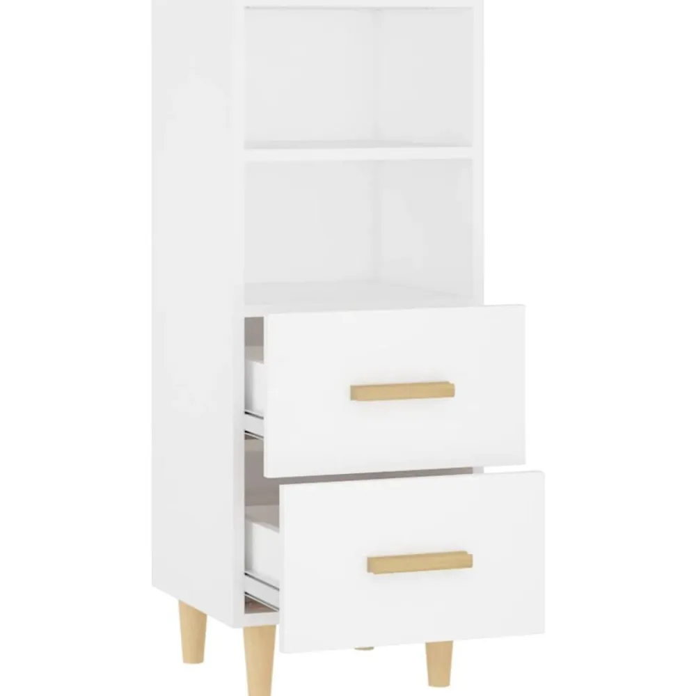 vidaXL Aparador de madera contrachapada 34,5x34x90 cm Blanco New
