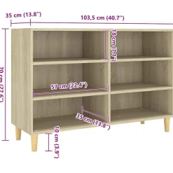 vidaXL Armarios Y Almacenamiento-Aparador de madera contrachapada 103,5x35x70 cm