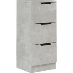 vidaXL Armarios Y Almacenamiento-Aparador de madera contrachapada gris hormigón 30x30x70 cm