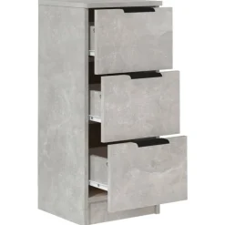 vidaXL Armarios Y Almacenamiento-Aparador de madera contrachapada gris hormigón 30x30x70 cm