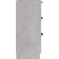 vidaXL Armarios Y Almacenamiento-Aparador de madera contrachapada gris hormigón 30x30x70 cm