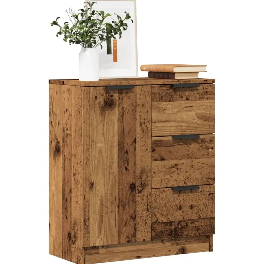 vidaXL Aparador de madera de ingeniería envejecida 60x30x70 cm Madera antigua Sale