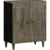 vidaXL Armarios Y Almacenamiento-Aparador de madera maciza de mango gris claro 60x33,5x75 cm