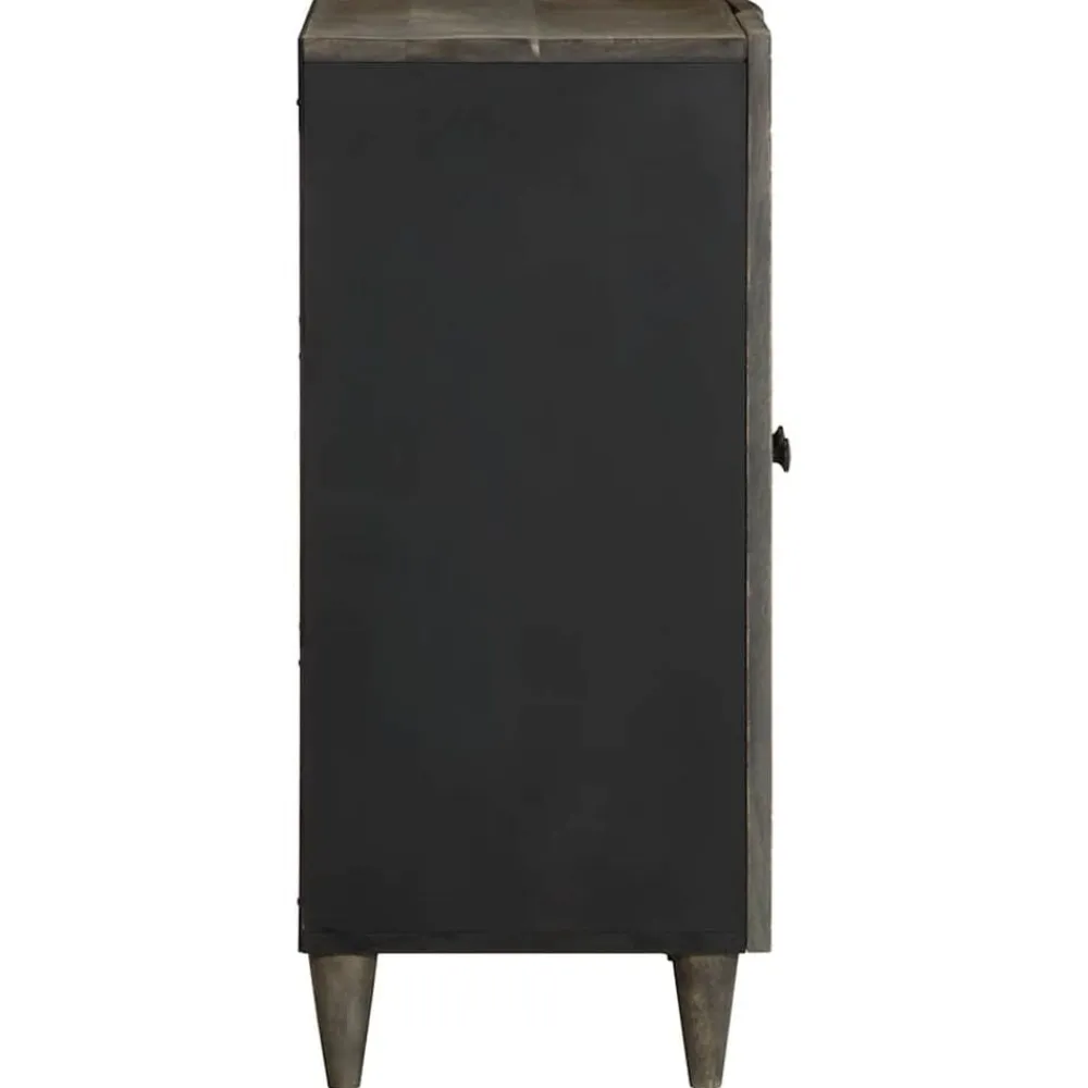 vidaXL Armarios Y Almacenamiento-Aparador de madera maciza de mango gris claro 60x33,5x75 cm