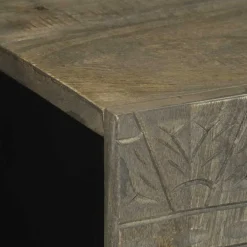 vidaXL Armarios Y Almacenamiento-Aparador de madera maciza de mango gris claro 60x33,5x75 cm