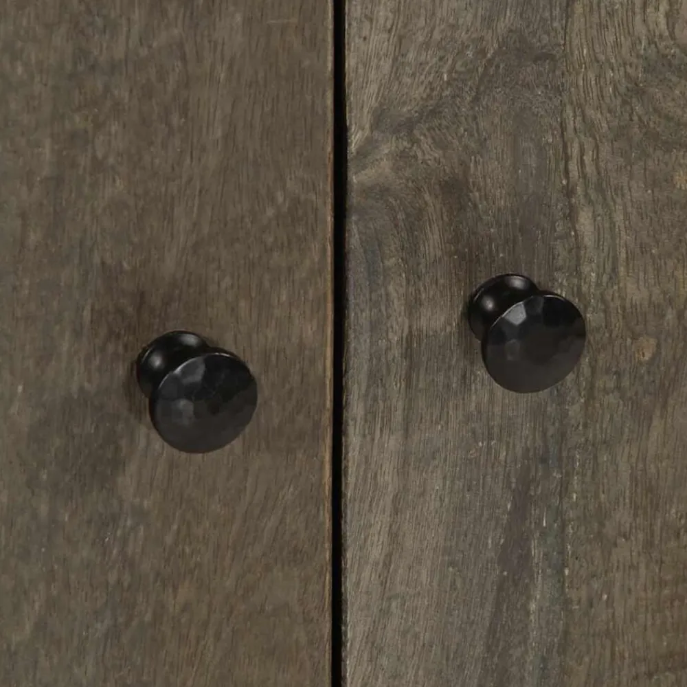 vidaXL Armarios Y Almacenamiento-Aparador de madera maciza de mango gris claro 60x33,5x75 cm