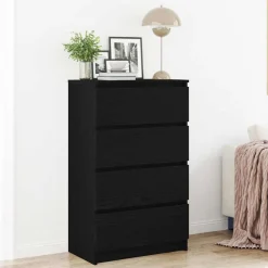 vidaXL Aparador de 60x35x98,5 cm madera de ingeniería Roble negro Outlet