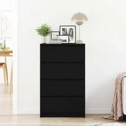 vidaXL Aparador de 60x35x98,5 cm madera de ingeniería Roble negro Outlet