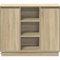 vidaXL Mesas-Aparador LED 90 x 32 x 75 cm Madera de ingeniería