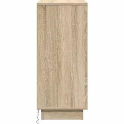 vidaXL Mesas-Aparador LED 90 x 32 x 75 cm Madera de ingeniería