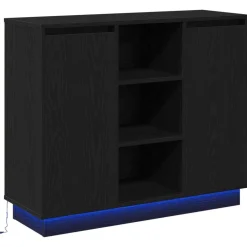 vidaXL Mesas-Aparador LED 90 x 32 x 75 cm Madera de ingeniería
