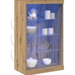vidaXL Aparador LED Roble artesanal 60,5 x 37 x 100 cm Roble artisan Sale