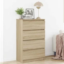 vidaXL Aparador madera contrachapada color 60x35x98,5 cm Roble Sonoma