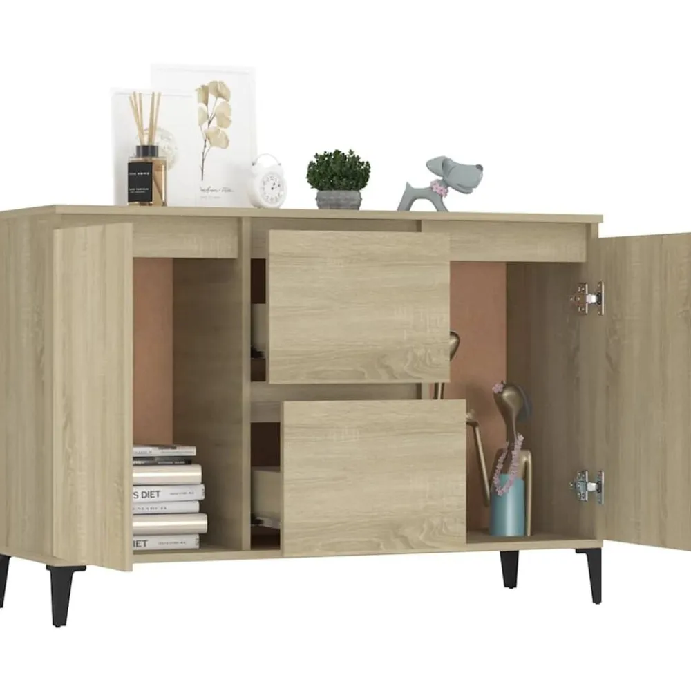 vidaXL Armarios Y Almacenamiento-Aparador madera contrachapada color 102x35x70 cm