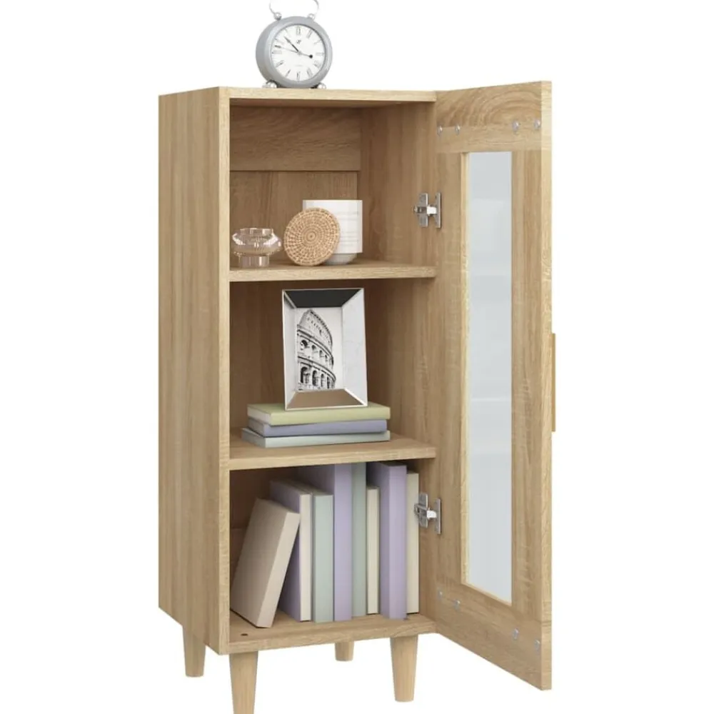 vidaXL Aparador madera contrachapada color 34,5x34x90 cm Roble Sonoma Online