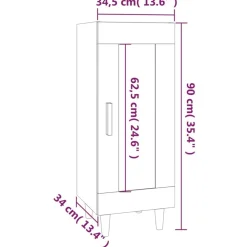 vidaXL Aparador madera contrachapada color 34,5x34x90 cm Roble Sonoma Online