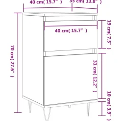 vidaXL Armarios Y Almacenamiento-Aparador madera de ingeniería 40x35x70 cm