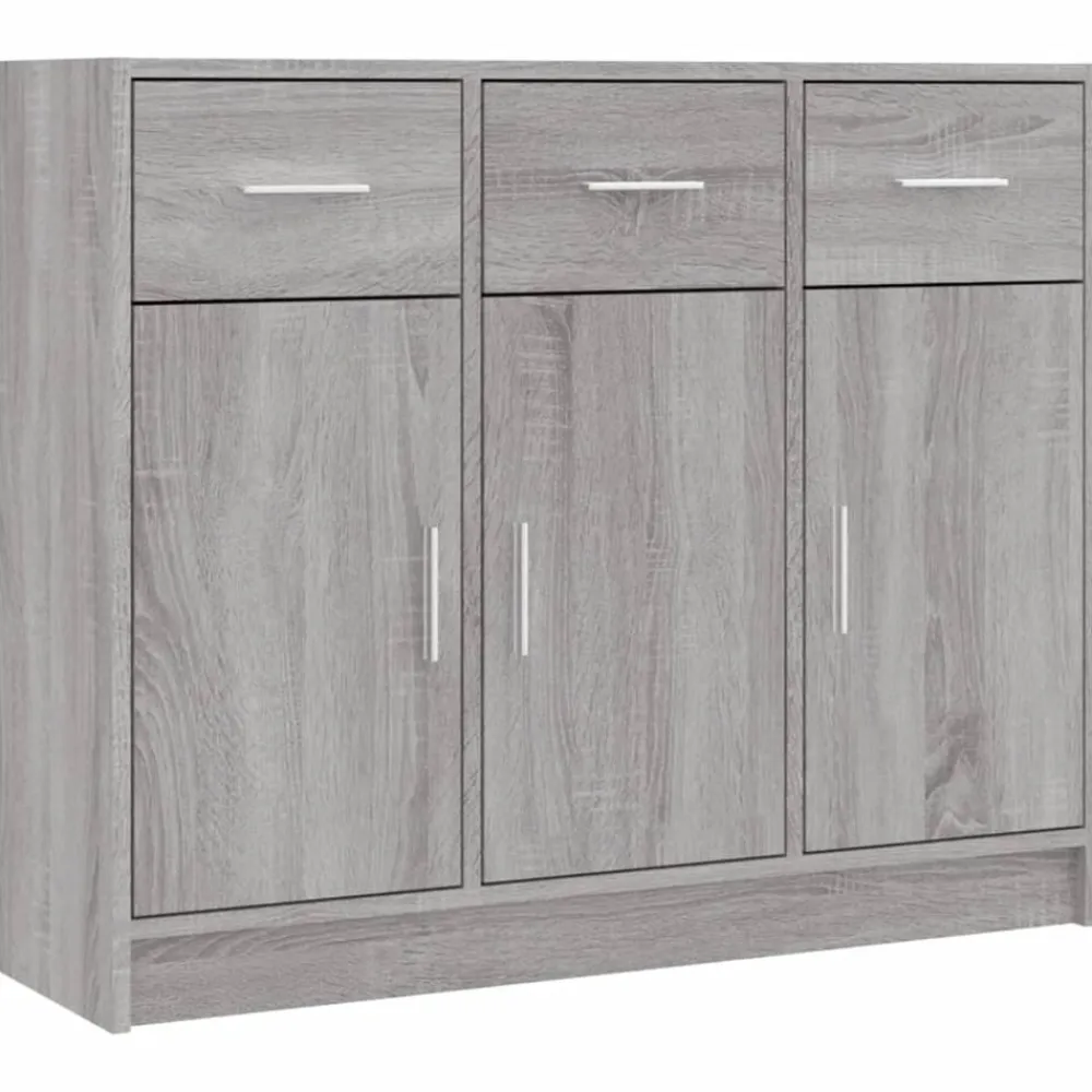 vidaXL Aparador madera de ingeniería 91x28x75 cm Gris sonoma Discount