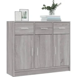 vidaXL Aparador madera de ingeniería 91x28x75 cm Gris sonoma Discount
