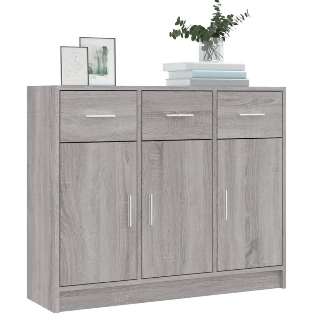 vidaXL Aparador madera de ingeniería 91x28x75 cm Gris sonoma Discount