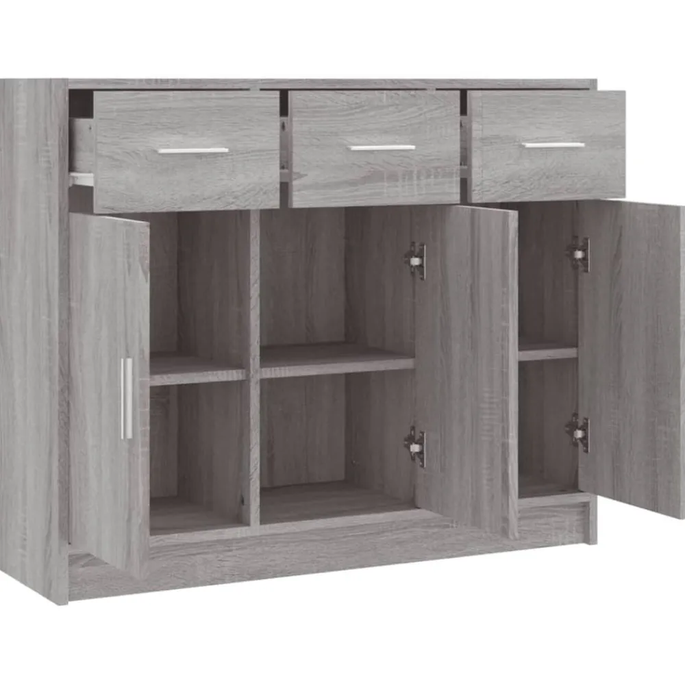 vidaXL Aparador madera de ingeniería 91x28x75 cm Gris sonoma Discount
