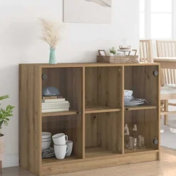 vidaXL Aparador madera de ingeniería roble artiasian 102x37x75,5 cm artisian oak Clearance
